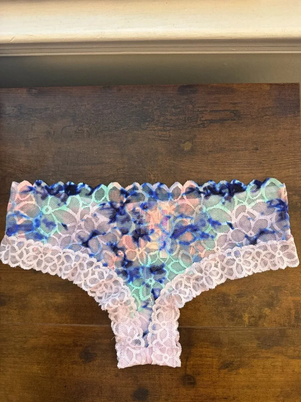 PINK Victoria's Secret Pastel Floral Lace Hipster Panty - Pink, Blue, Mint
